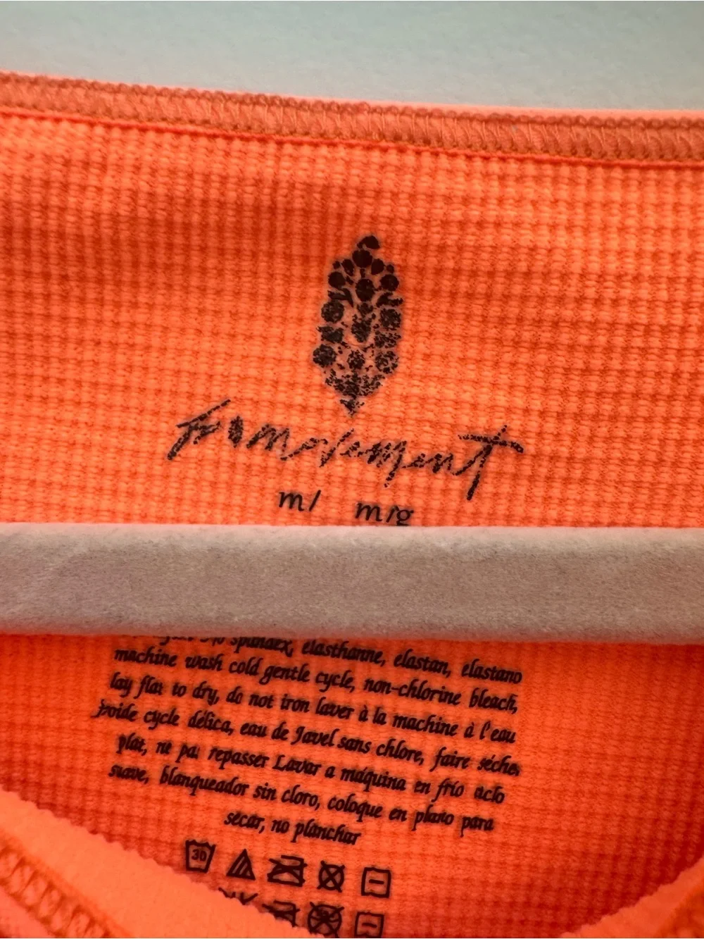 Free People Movement Cut It Out Long Sleeved Neon Orange Top